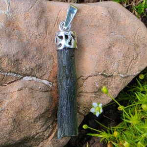 Sterling Silver Pendant with Moldavite, Ag 925