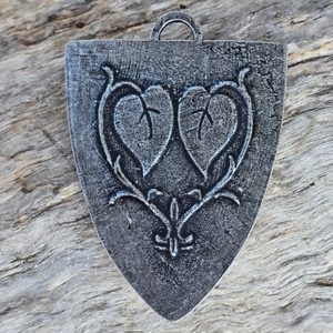 PÁNI Z TALMBERKA, STŘEDOVĚKÝ ŠTÍT, PŘÍVĚSEK, ZINEK - STŘEDOVĚKÉ AMULETY - ŠPERKY
