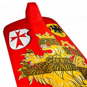 PAVÉZA, RUČNĚ MALOVANÝ DŘEVĚNÝ ŠTÍT IV - DEKORATIVNÍ ŠTÍTY - ZBROJE