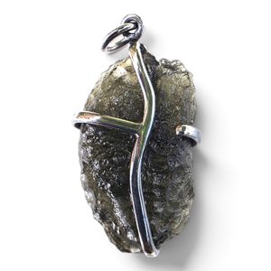 Silver Pendant with Moldavite, Ag 925