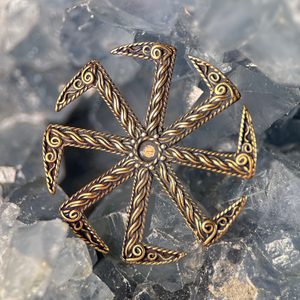 KOLOVRAT, SLOVANSKÝ SYMBOL SLUNCE, PŘÍVĚŠEK, BRONZ - PŘÍVĚSKY - ŠPERKY