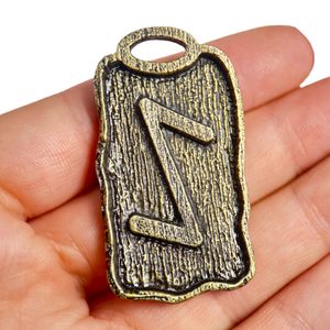 IHWAZ - RUNOVÝ AMULET, ZINEK STAROMOSAZ - RUNY - ŠPERKY