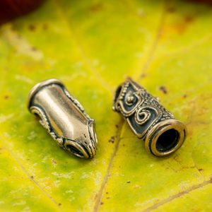 KONCOVKA, VIKING, ÖDESHÖG, BRONZ, 1 KUS - DROBNÉ BRONZOVÉ ŠPERKY - ŠPERKY