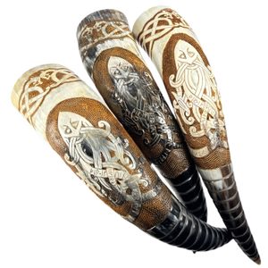ODIN, ZDOBENÝ VIKINGSKÝ ROH - ROHY NA PITÍ - STOLOVÁNÍ