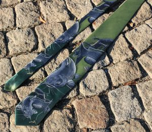 SUMEC, RYBÁŘSKÁ KRAVATA ZELENÁ - KRAVATY, MOTÝLKY, KAPESNÍKY - MÓDA