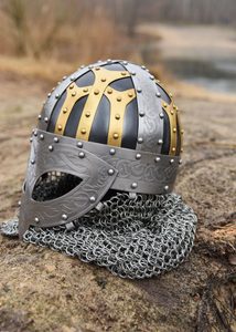 VIKINGSKÁ BRÝLOVÁ HELMA S KROUŽKOVÝM LÍMCEM - VIKINSKÉ PŘILBY - ZBROJE