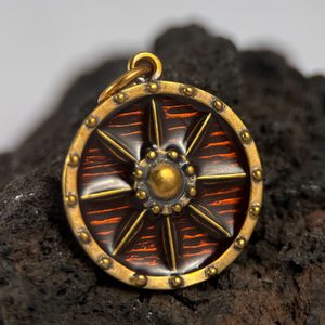 VIKING, ŠTÍT, PŘÍVĚŠEK, BRONZ, SMALT - PŘÍVĚSKY - ŠPERKY