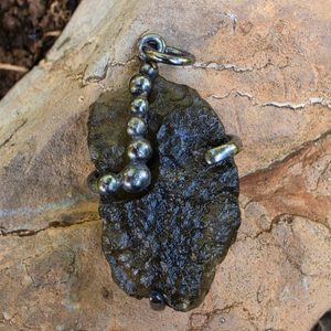 Silver Pendant with Moldavite, Ag 925