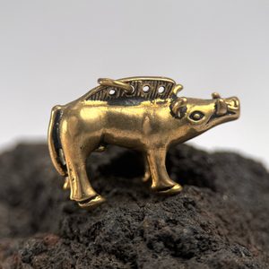 KELTSKÝ KANEC Z BIBRACTE, AMULET, BRONZ - PŘÍVĚSKY - ŠPERKY