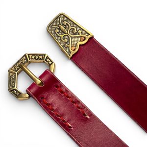 SALZBURG, STŘEDOVĚKÝ OPASEK, BRONZ, XIII. STOLETÍ, ČERVENÝ - OPASKY Z KŮŽE - SEDLÁŘSTVÍ