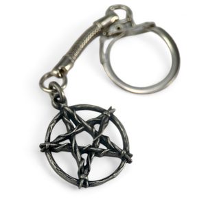PENTAGRAM KLÍČENKA, ZINEK STAROSTŘÍBRO - KLÍČENKY Z KOVU - ŠPERKY