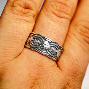 VIKINSKÝ STŘÍBRNÝ PRSTEN NASTAVITELNÝ, BORRE STYL, AG 925 - PRSTENY - STŘÍBRNÉ ŠPERKY