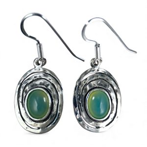 AQUARIUS, STŘÍBRNÉ NÁUŠNICE S MODRÝM CHALCEDONEM, AG 925 - NÁUŠNICE S KAMENY, STŘÍBRO - STŘÍBRNÉ ŠPERKY