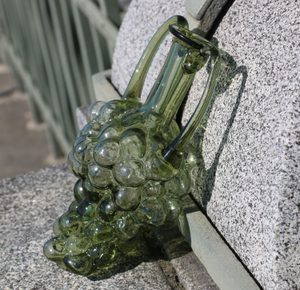 HROZEN, FLAKON, ZELENÉ SKLO - HISTORICKÉ SKLO - STOLOVÁNÍ