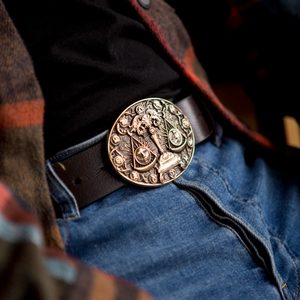 Libra Belt Buckle - Scales, Brass