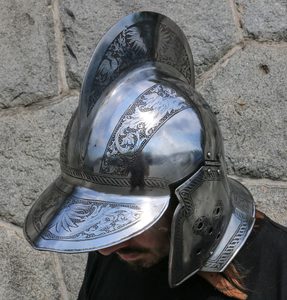 BURGONET - ÚTOČNÁ PŘILBA, LEPTANÁ DE LUXE - OSTATNÍ A FANTASY PŘILBY - ZBROJE