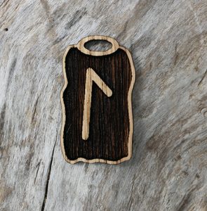 LAGUZ - RUNOVÝ AMULET ZE DŘEVA - RUNY - ŠPERKY