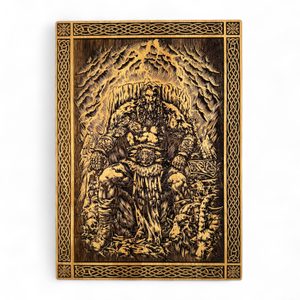THOR - NÁSTĚNNÁ DEKORACE, DŘEVO 32X46CM - DŘEVĚNÉ OBRAZY - HOME DECOR