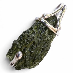 Silberanhänger mit Moldavit, Silber 925