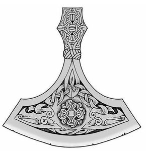 HERSIR, SEVERSKÁ SEKERA, STŘÍBRNÝ PŘÍVĚSEK, AG 925, 14G - PŘÍVĚSKY - STŘÍBRNÉ ŠPERKY