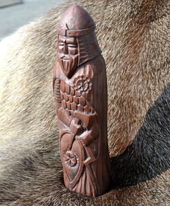 PERUN, SLOVANSKÝ BŮH, UMĚLÝ KÁMEN - HNĚDÝ - SLOVANÉ, ČECHY, MORAVA - HOME DECOR