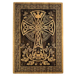 KELTSKÝ KŘÍŽ, DŘEVĚNÝ NÁSTĚNNÝ OBRAZ 21X30CM - DŘEVĚNÉ OBRAZY - HOME DECOR