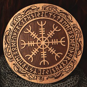 AEGISHJALMUR - NÁSTĚNNÁ DEKORACE - DŘEVĚNÉ OBRAZY - HOME DECOR