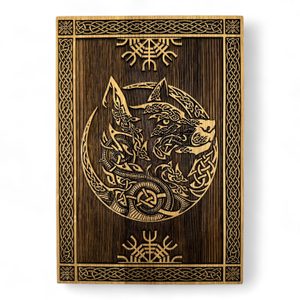 KELTSKÝ VLK, DŘEVĚNÝ NÁSTĚNNÝ OBRAZ 21X30CM - DŘEVĚNÉ OBRAZY - HOME DECOR