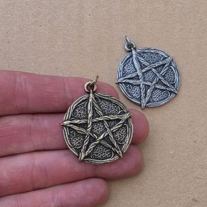 LESNÍ PENTAGRAM, PŘÍVĚSEK, STAROMOSAZ - MAGICKÉ AMULETY - ŠPERKY