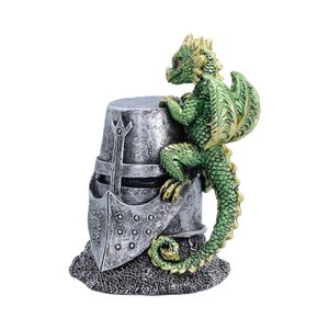 FIGURKA STŘEDOVĚKÁ PŘILBA A DRAK 12CM - FIGURKY - HOME DECOR