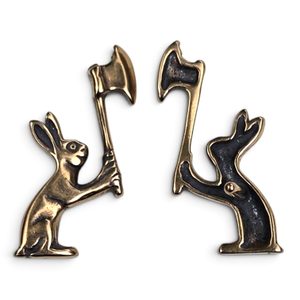 Bronze Belt Mount, Killer Rabbit with Axe
