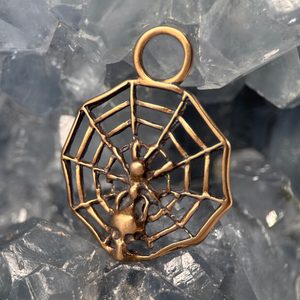 PAVUČINA S PAVOUKEM AMULET BRONZ - BRONZOVÉ ŠPERKY - ŠPERKY