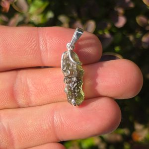 Silver Pendant with Moldavite, Ag 925