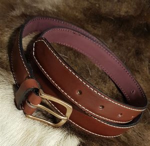 GENTLEMAN, LUXUSNÍ MANAŽERSKÝ KOŽENÝ OPASEK S BRONZOVOU SPONOU - OPASKY Z KŮŽE - SEDLÁŘSTVÍ