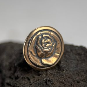 RŮŽE, KNOFLÍK, BRONZ - BROŽE A KNOFLÍKY - ŠPERKY