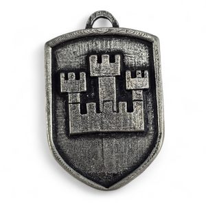 PRAHA, STŘEDOVĚKÝ ERB VE ŠTÍTU, XIV. STOLETÍ, ZINEK - STŘEDOVĚKÉ AMULETY - ŠPERKY