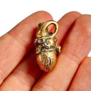 LIDSKÉ SRDCE, BRONZOVÝ AMULET - PŘÍVĚSKY - ŠPERKY