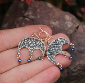 JOVANKA, NÁUŠNICE, BRONZ, MODRÉ - NÁUŠNICE - ŠPERKY