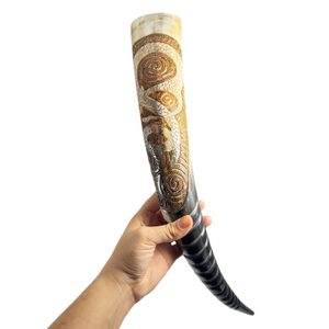 VIKING DRAGON, ZDOBENÝ VIKINGSKÝ ROH - ROHY NA PITÍ - STOLOVÁNÍ