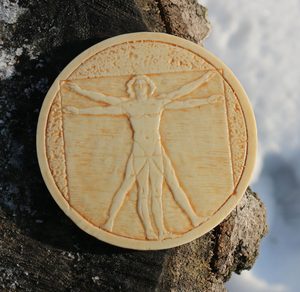 VITRUVIÁNSKÝ MUŽ, LEONARDO DA VINCI, MAGNET - ANTIKA - HOME DECOR