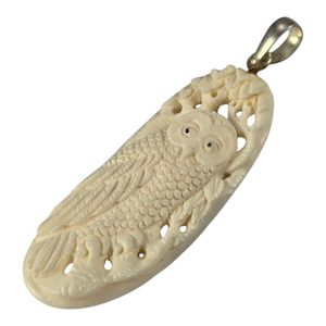 SOVA, KOSTĚNÝ AMULET - KOST A PAROH - ŠPERKY