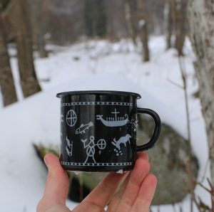 SÁMI LAPONSKÝ PLECHÁČEK, SMALTOVANÝ HRNEK - POHÁRY A HRNKY - HOME DECOR