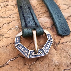 OPASEK KOŽENÝ SALZBURG, XIII. STOL., ZELENÝ - OPASKY Z KŮŽE - SEDLÁŘSTVÍ