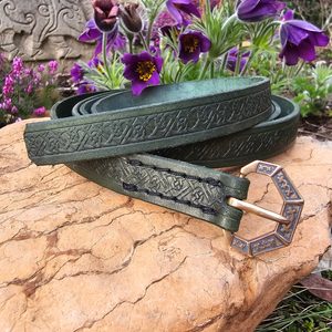 OPASEK KOŽENÝ SALZBURG, XIII. STOL., ZELENÝ - OPASKY Z KŮŽE - SEDLÁŘSTVÍ