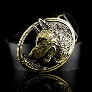 German Shepherd belt buckle, brass