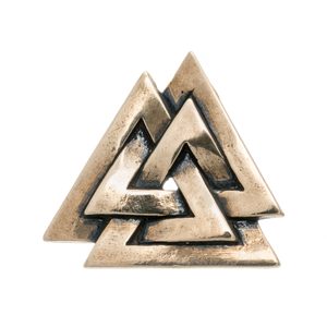 VALKNUT, VIKINSKÝ PŘÍVĚŠEK, BRONZ - PŘÍVĚSKY - ŠPERKY