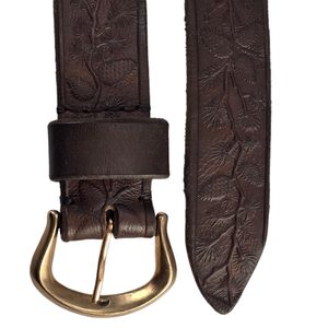 ŠIŠKY LESNICKÝ KOŽENÝ OPASEK, TMAVĚ HNĚDÝ - OPASKY Z KŮŽE - SEDLÁŘSTVÍ