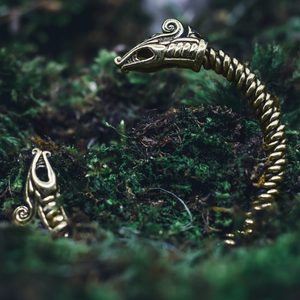 DREKI, VIKINGSKÝ DRAK, NÁRAMEK, MOSAZ - PLETENÝ - NÁRAMKY - ŠPERKY