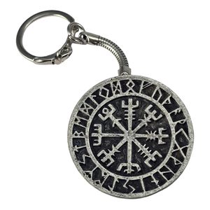 KLÍČENKA VEGVISIR - KOMPAS, ISLANDSKÁ RUNA, ZINEK - KLÍČENKY Z KOVU - ŠPERKY