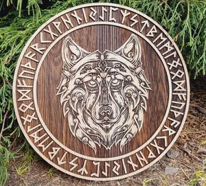 FENRIR NÁSTĚNNÁ DEKORACE 45CM DUB PÁLENÝ - DŘEVĚNÉ OBRAZY - HOME DECOR